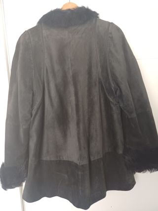 Chaquetón de Piel azul marino para Mujer