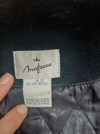 Chaquetón de Piel azul marino para Mujer