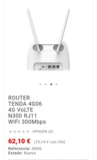 Router Tenda 4G06 4G VoLTE N300 RJ11 WiFi