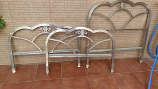 Cabecero de cama individual plateado