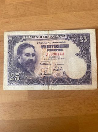Billete 25 Pesetas Banco de España 1954