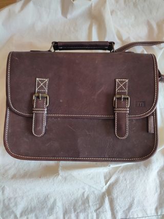 Bolso de piel marrón Colombiana