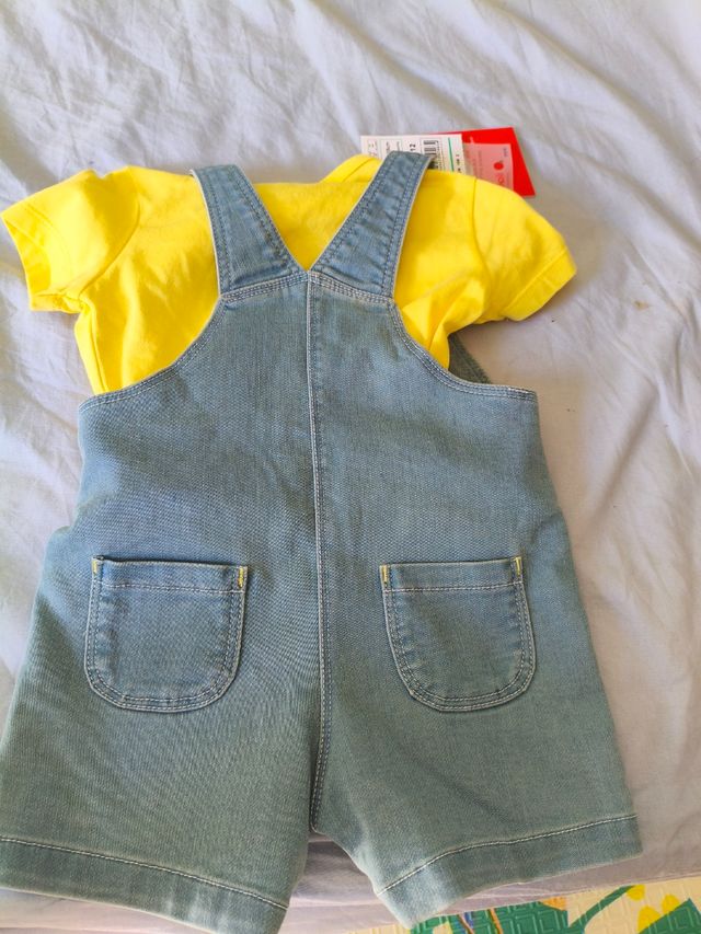 Peto vaquero y camiseta bebé Boboli 6M