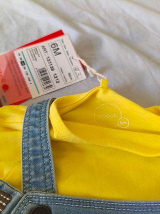 Peto vaquero y camiseta bebé Boboli 6M