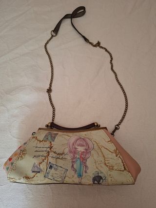 Bolso de hombro con estampado de mapa