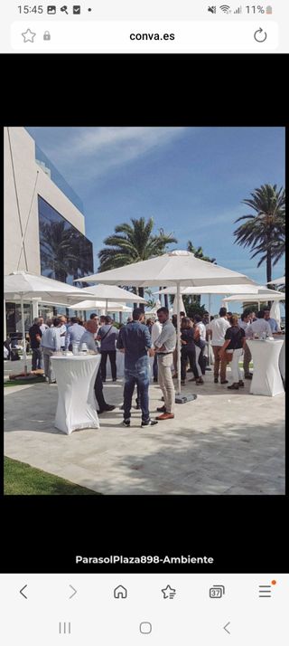 Sombrilla de terraza beige 3x3