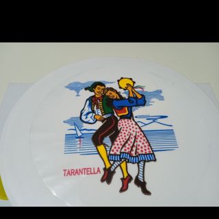 Tamburello bianco con stampa tarantella