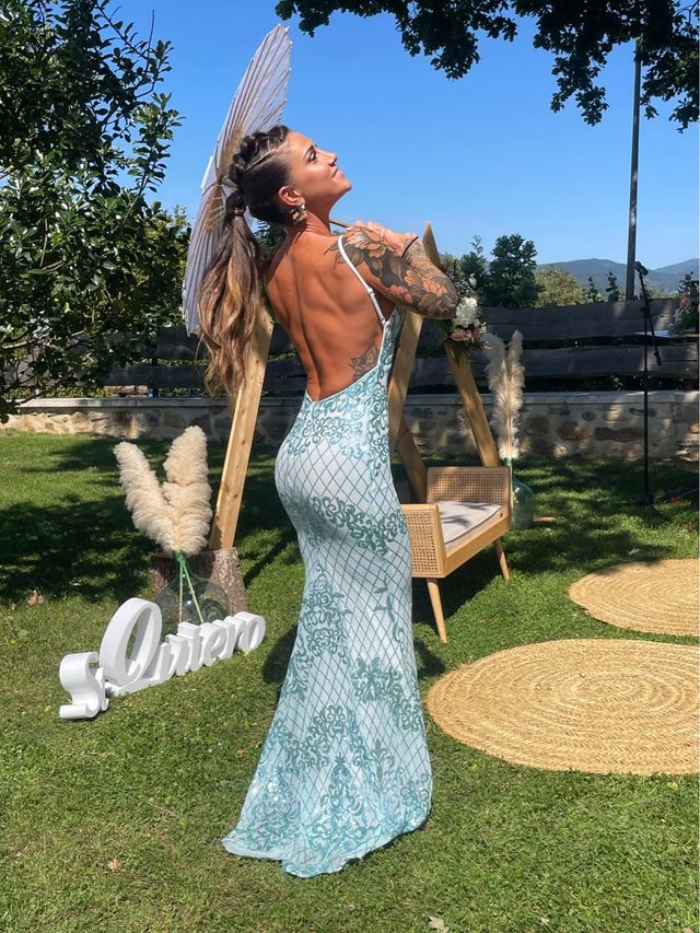 Vestido sirena espalda abierta talla XS