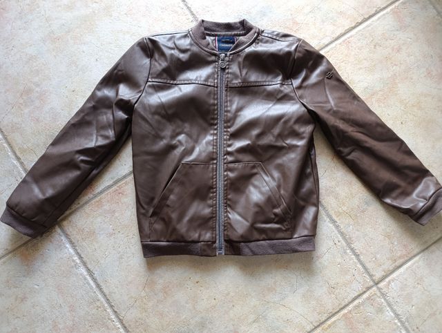 Giubbino ecopelle bimbo marrone