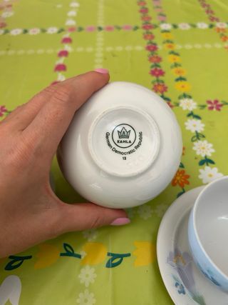 Set 5 tazzine con piattino e zuccheriera