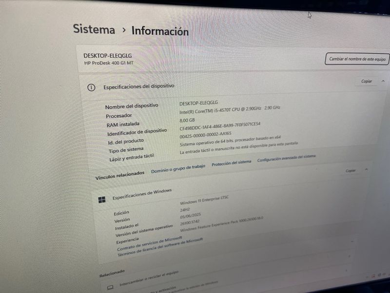 PC HP ProDesk i5 4th Gen 8GB RAM SSD 120GB afbeelding 5