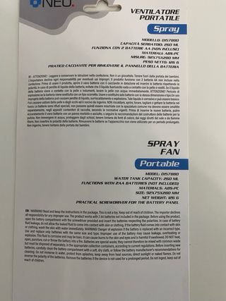 Ventilatore portatile a spruzzo blu