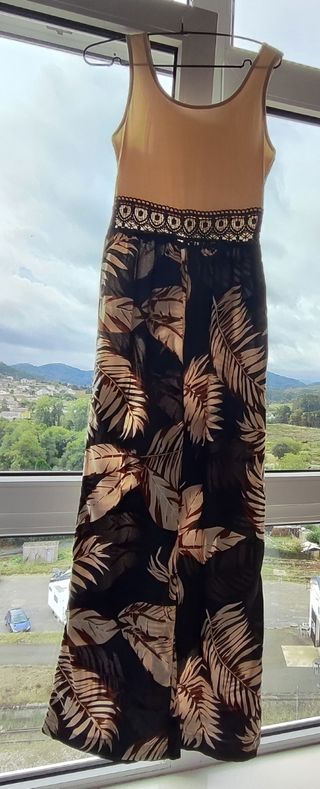 Mono de verano beige y multicolor talla S