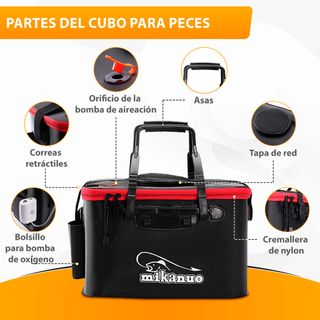 Cubo para Cebo de Pesca, Diferentes Tamaños y Colo