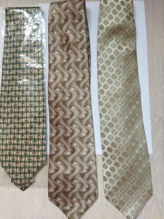 Corbatas de Seda - Beige y Dorado