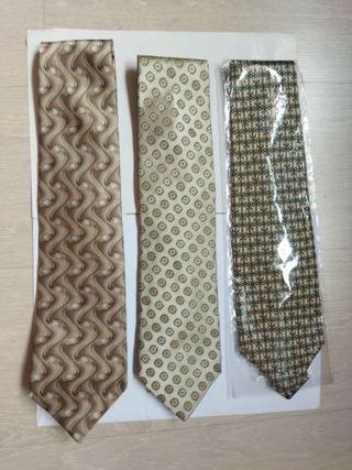Corbatas de Seda - Beige y Dorado