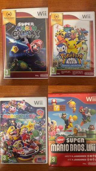 Pack Nintendo Wii Negra con accesorios y juegos 