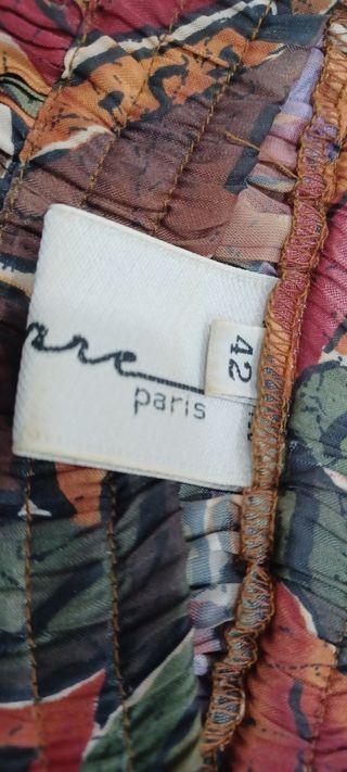 Falda Larga Plisada Estampada Lasserre París