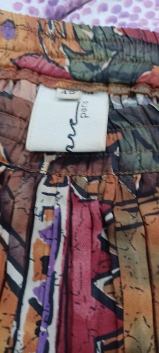 Falda Larga Plisada Estampada Lasserre París