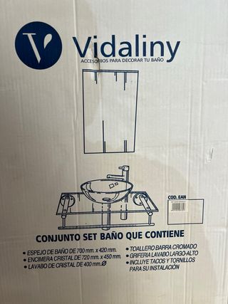 Conjunto Baño Vidaliny Cristal y Cromado