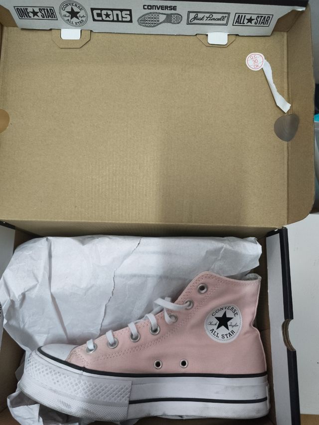 Converse plataforma rosa palo talla 38