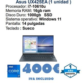 Asus UX425EA i7 16 GB RAM 1 TB SSD