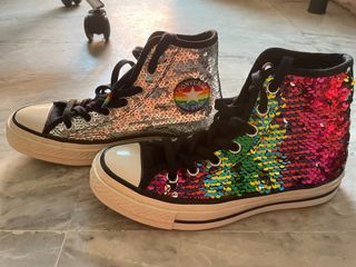 Converse Lentejuelas Arcoíris y Plata