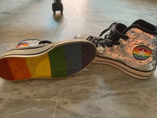 Converse Lentejuelas Arcoíris y Plata