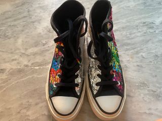 Converse Lentejuelas Arcoíris y Plata