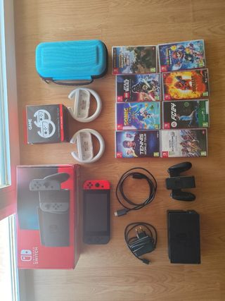 Nintendo Switch Negra/Roja + Accesorios