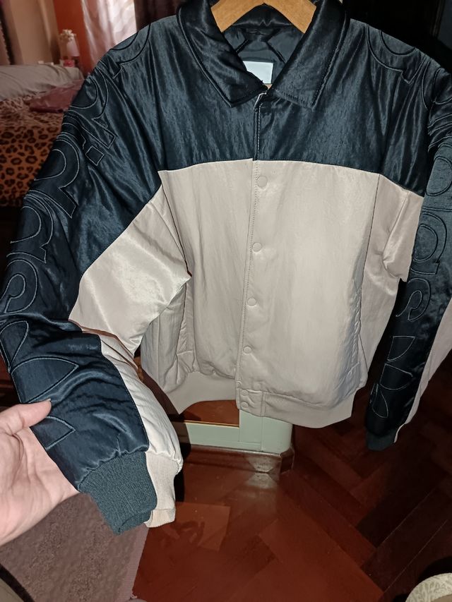 Cazadora Bomber Adidas Talla 44 Beige/Negra