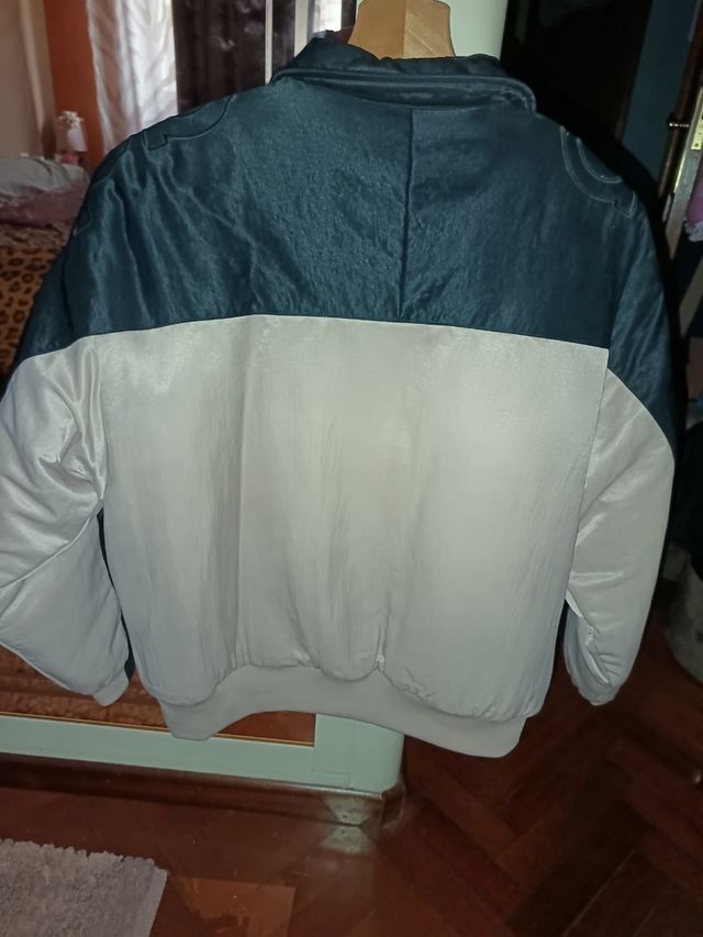 Cazadora Bomber Adidas Talla 44 Beige/Negra