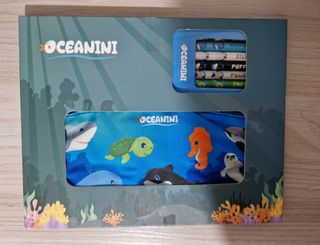 Set astuccio 7 matite Oceanini + peluche