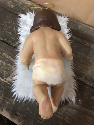 Niño Jesús restaurado 23 cm, estuco no hueco. 