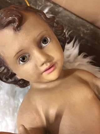Niño Jesús restaurado 23 cm, estuco no hueco. 