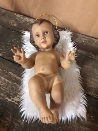 Niño Jesús restaurado 23 cm, estuco no hueco. 