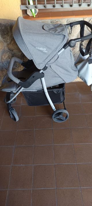 Silla de paseo gris Asalvo con bolso