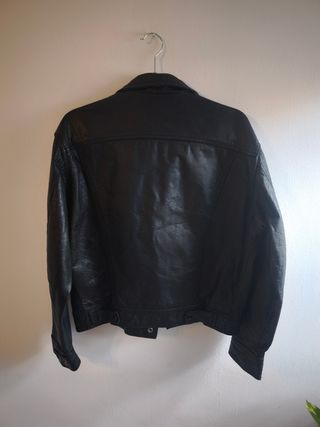 Cazadora Piel Vintage Negra