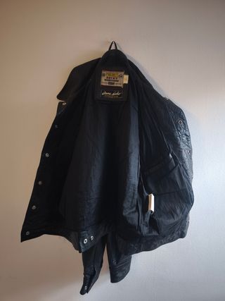 Cazadora Piel Vintage Negra