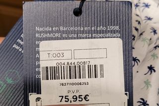 Camisa Rushmore Hombre con Etiqueta. Manga corta