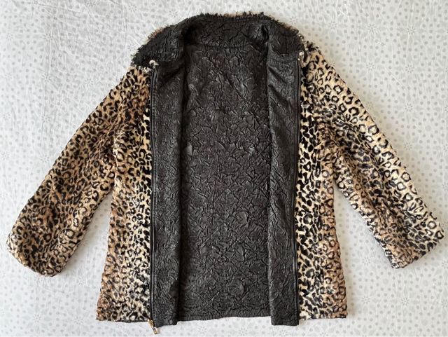 Chaqueta parka reversible T.48 (leopardo/negro)