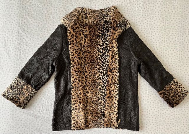 Chaqueta parka reversible T.48 (leopardo/negro)