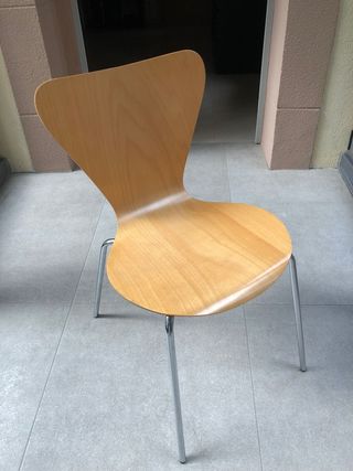 Sillas madera y metal cromado