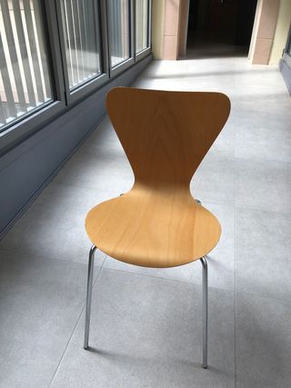 Sillas madera y metal cromado