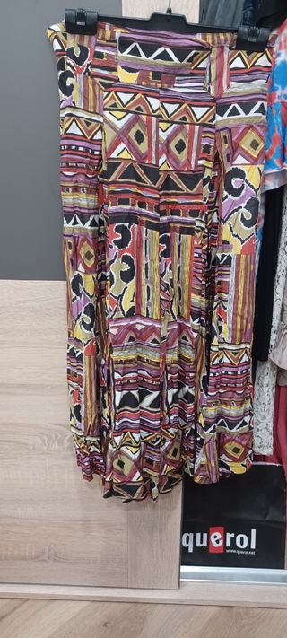 Falda-pantalón larga estampada