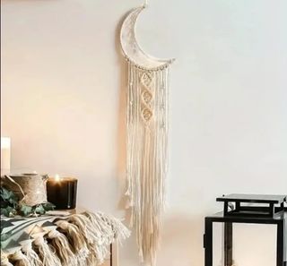 Adornos Macramé Estrella y Luna Beige