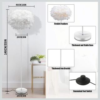 Lámpara de Pie Salón 140cm Blanca