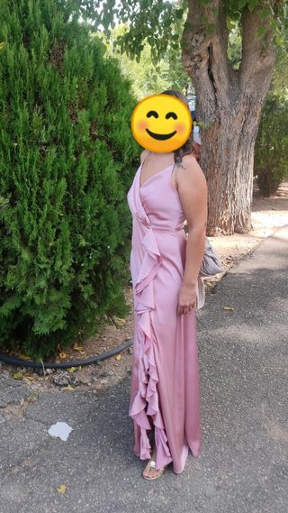 Vestido largo fiesta rosa