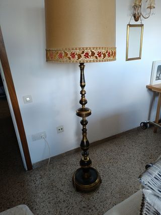 Lámpara de pie vintage tela y metal