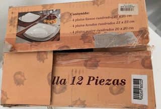 Vajilla 12 Piezas completa Porcelana Blanca